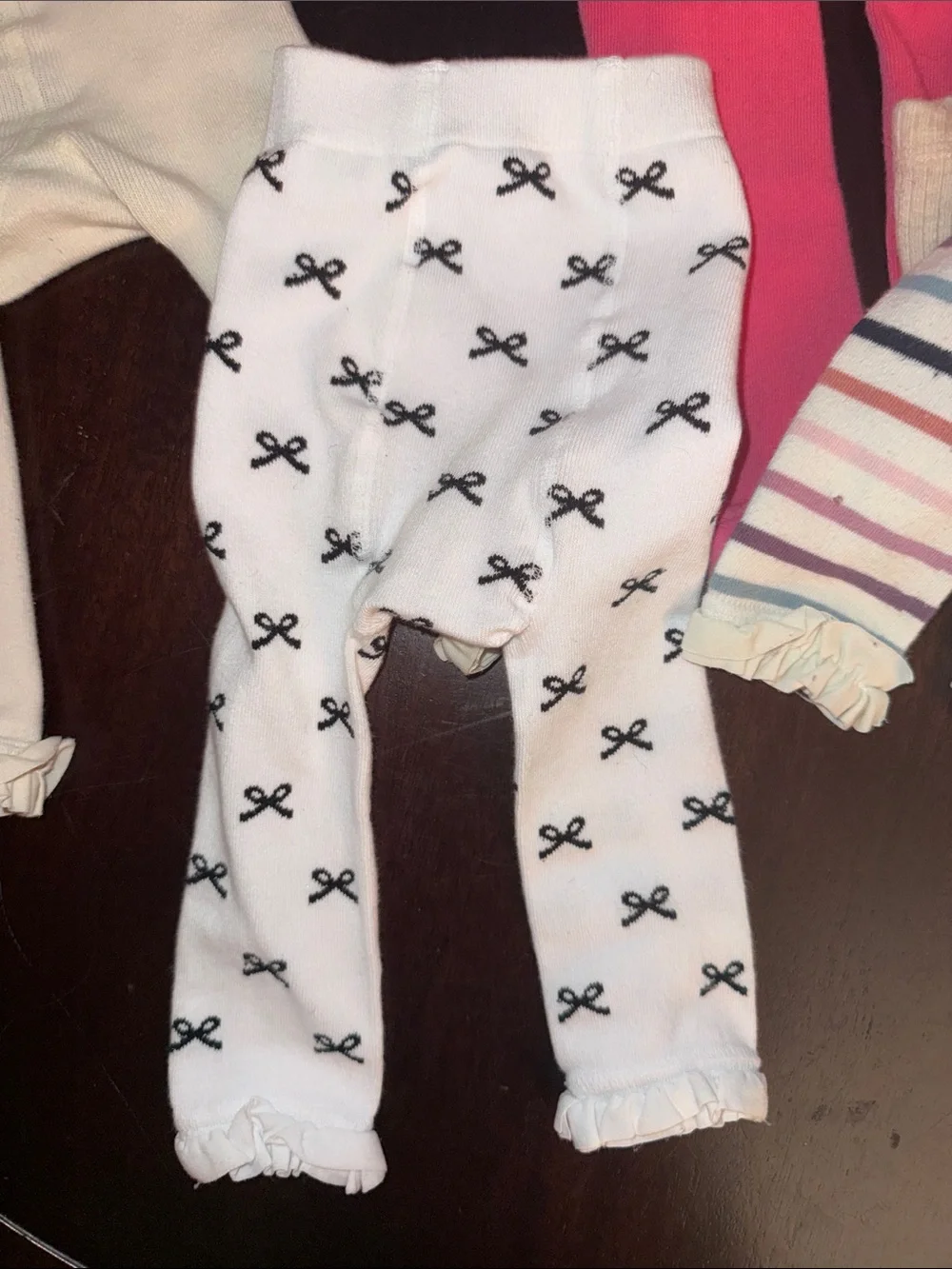 Toddler Assorted Pink, Cream & Multicolor Cotton ruffle/footless Tights - 6 Pack